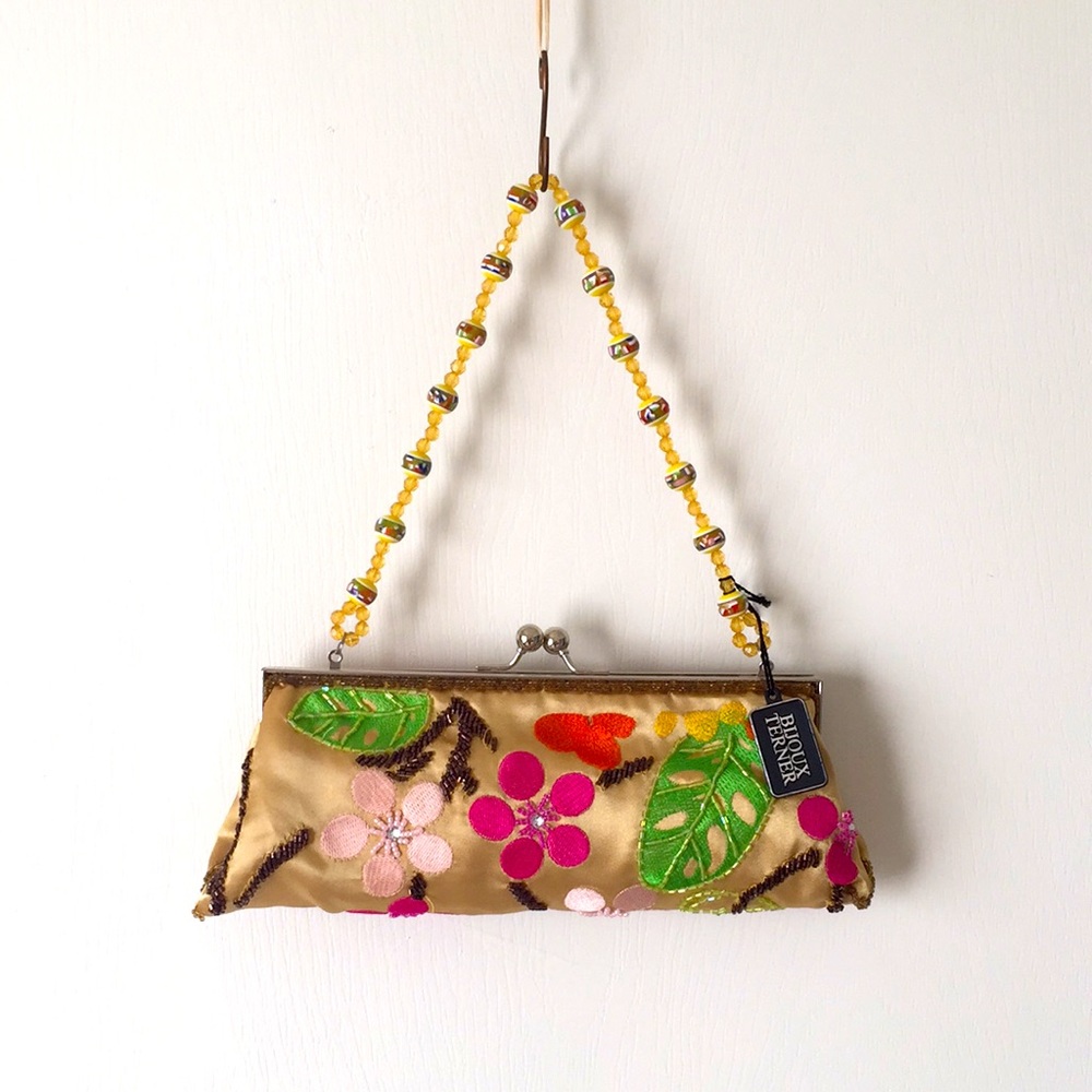 Small beaded carry purse clutch